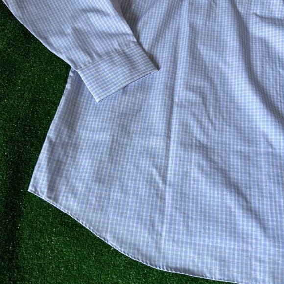 Van Heusen Flex Long Sleeve Button Down Plaid Blue Wrinkle Free Shirt Size 2XL - Picture 11 of 12